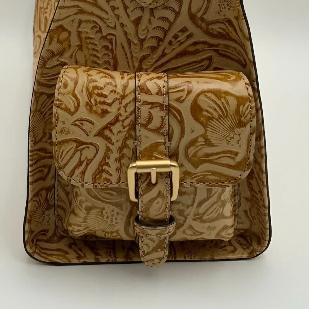 NEW Embossed Floral Gold Toned Leather HYPE Handbag